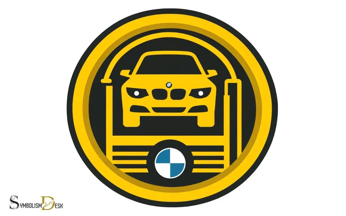 Bmw Car on Lift Symbol Yellow