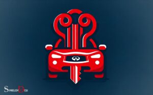 Red Car With Key Symbol Infiniti: Luxury!