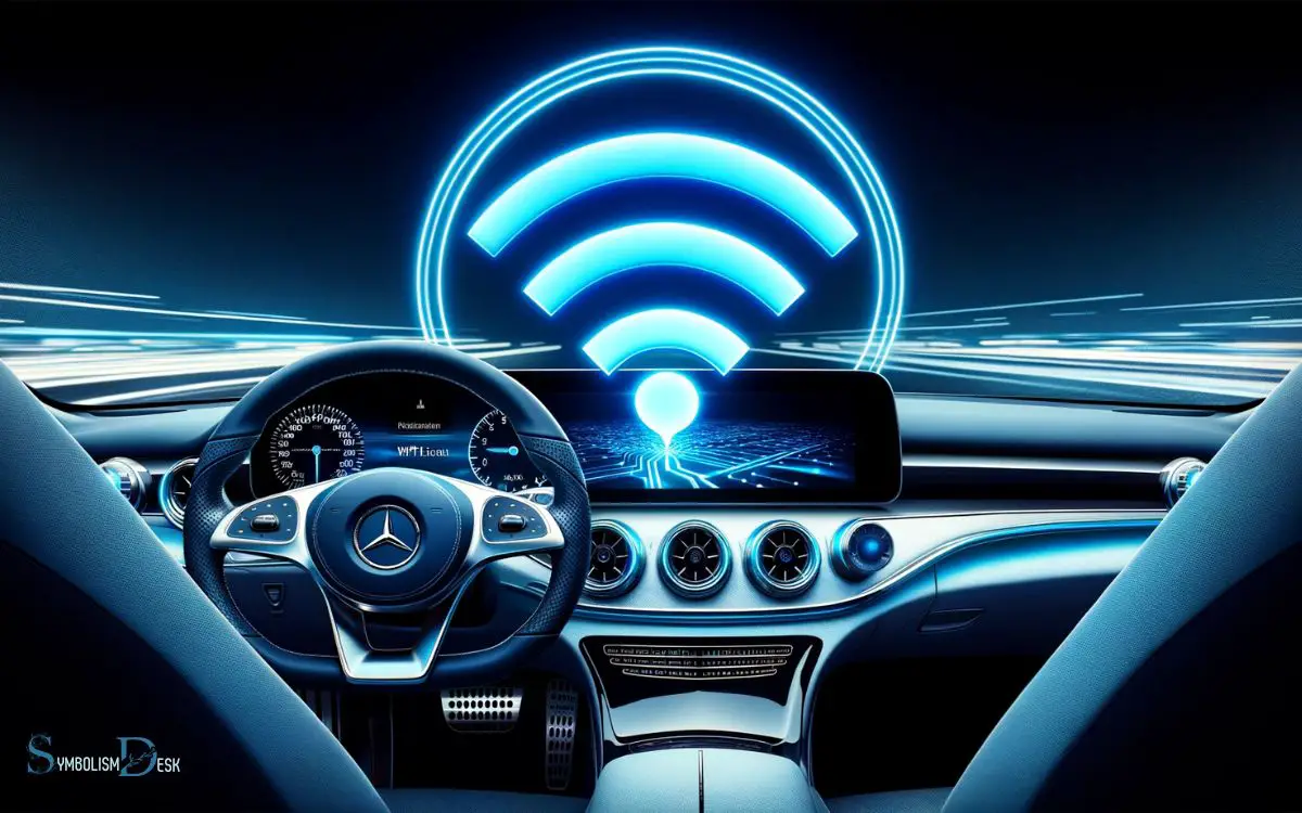 Car With Blue Wifi Symbol Mercedes