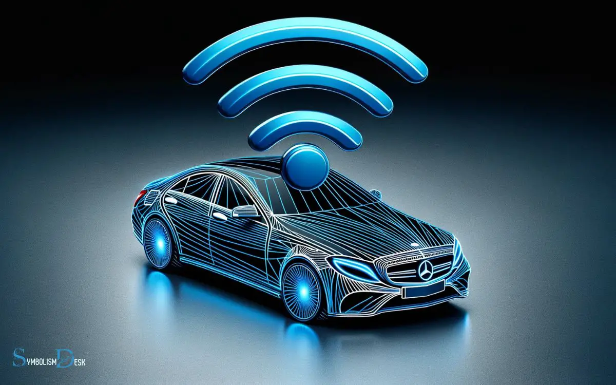 Mercedes Car Symbol With Blue Lines