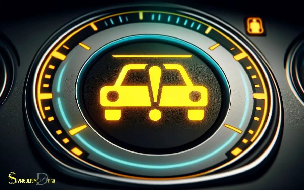 Yellow Car Symbol with Exclamation Point