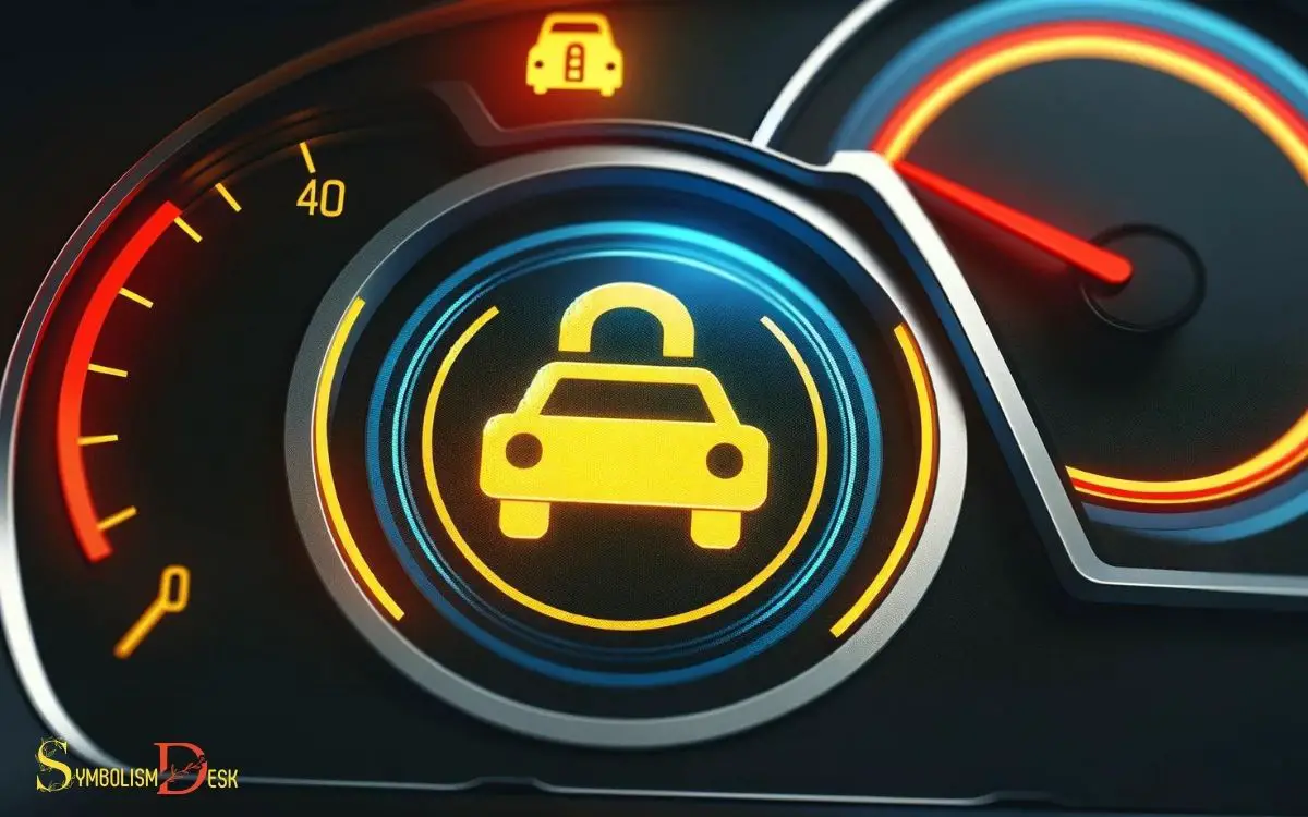 Yellow Car and Lock Symbol on Dashboard